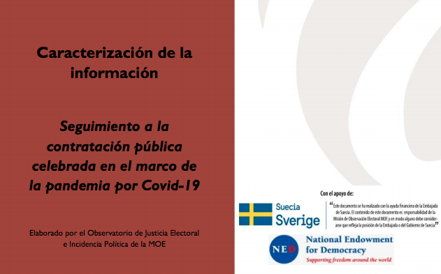 Informe MOE: Seguimiento a la contratación pública celebrada en el marco de la pandemia por Covid-19.  Caracterización de la información