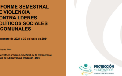 Informe semestral de violencia contra líderes políticos, sociales y comunales (1 enero 2021-30 junio 2021)