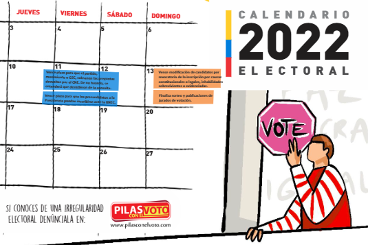 Calendario Electoral: Conozca las fechas clave para las elecciones presidenciales del 2022