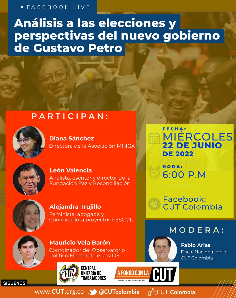 Participación en el Facebook Live ‘Análisis a las elecciones y perspectivas del nuevo gobierno de Gustavo Petro’