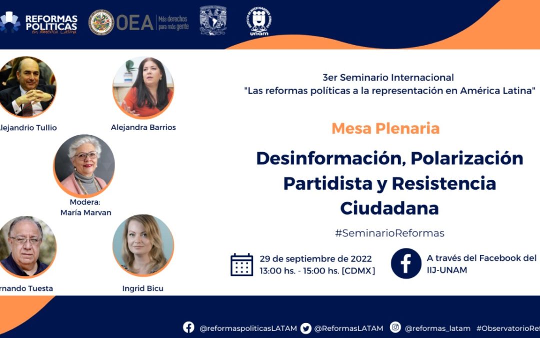 MOE participará del Tercer seminario internacional ‘Las reformas políticas a la representación en América Latina’