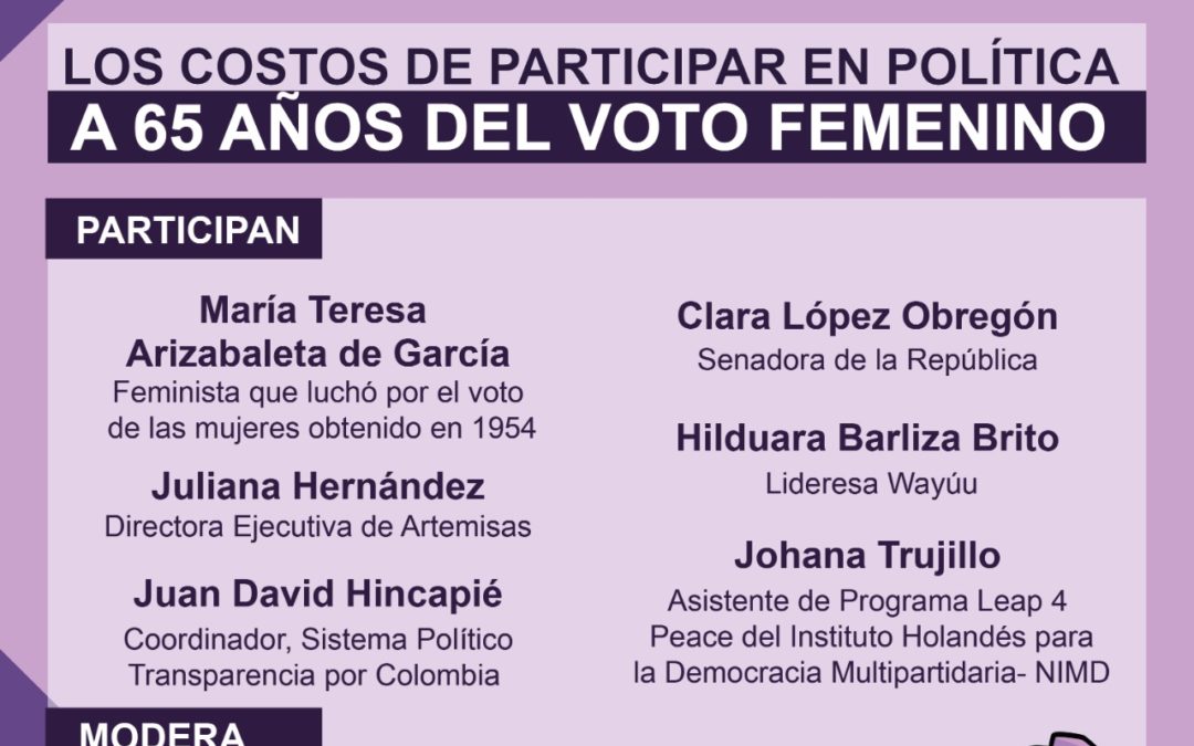 Twitter Space: Los costos de participar en política a 65 años del voto femenino en Colombia