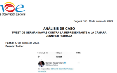 Análisis de caso: Tweet de Germán Navas contra la Representante a la Cámara Jennifer Pedraza