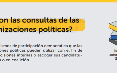¿Qué son las consultas de las organizaciones políticas y cuál es el calendario electoral para estas en 2023?