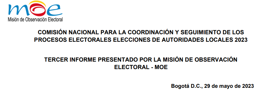 Tercer informe: Comisión Nacional para la coordinación y seguimiento de los procesos electorales elecciones de autoridades locales 2023