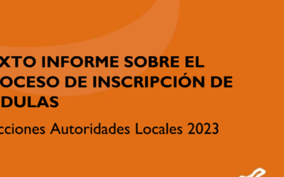 Sexto informe de inscripción de cédulas – Elecciones de autoridades locales 2023