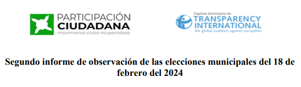 #RedOIE – Segundo informe de observación de las elecciones municipales del 18 de febrero del 2024 en República Dominicana – Informe de Participación Ciudadana
