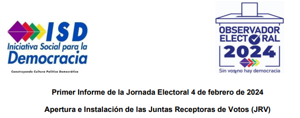 #RedOIE – Primer Informe de la Jornada Electoral -Elecciones Presidenciales, legislativas y municipales en El Salvador (4 de febrero de 2024)