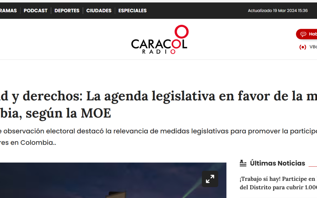 Paridad y derechos: La agenda legislativa en favor de la mujer en Colombia, según la MOE