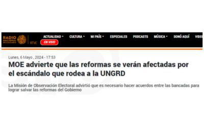MOE advierte que las reformas se verán afectadas por el escándalo que rodea a la UNGRD – Vía Radio Nacional de Colombia