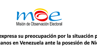 La MOE Colombia expresa su preocupación por la situación política, social y de derechos humanos en Venezuela ante la posesión de Nicolás Maduro